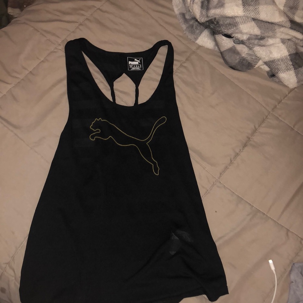 black with gold puma sign tank top. Brand new.